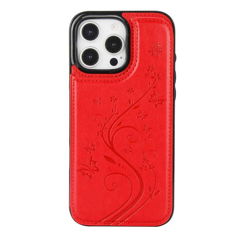💥⏳ 50 % RABATT! 📱 Elegante Handyhülle mit Blumen‑Schmetterling‑Muster, schlankem Kartenfach, stoßfestem Silikon, praktischer Aufbewahrung für Ausweise
