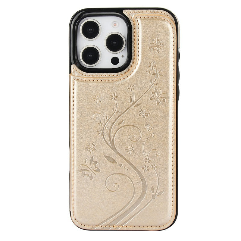 💥⏳ 50 % RABATT! 📱 Elegante Handyhülle mit Blumen‑Schmetterling‑Muster, schlankem Kartenfach, stoßfestem Silikon, praktischer Aufbewahrung für Ausweise