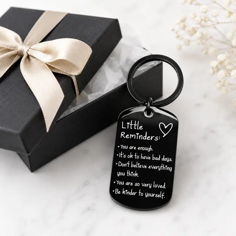 🔥🎁 50 % Rabatt!! ✨🔑 Edelstahl‑Schlüsselanhänger mit inspirierender Gravur
