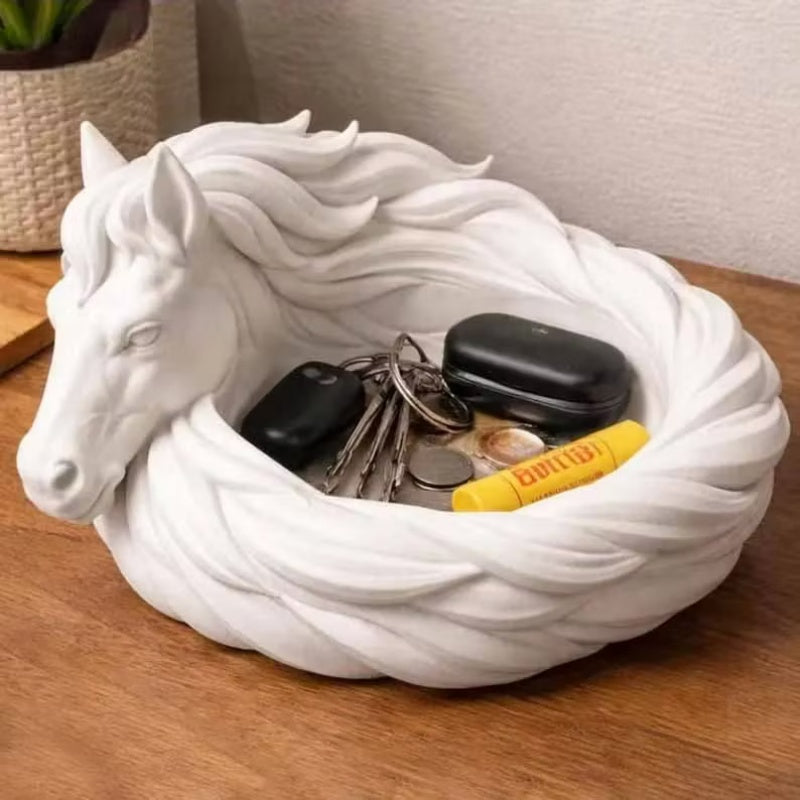 🎁🐎 Dekorative Schale mit Pferdemotiv für Schlüssel – Ablageschale für den Eingangsbereich
