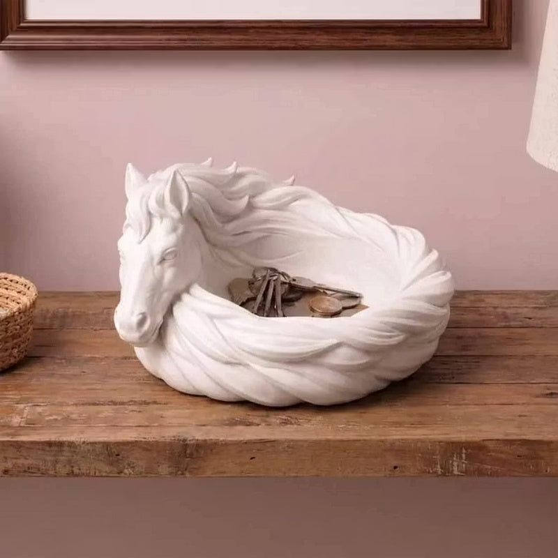 🎁🐎 Dekorative Schale mit Pferdemotiv für Schlüssel – Ablageschale für den Eingangsbereich