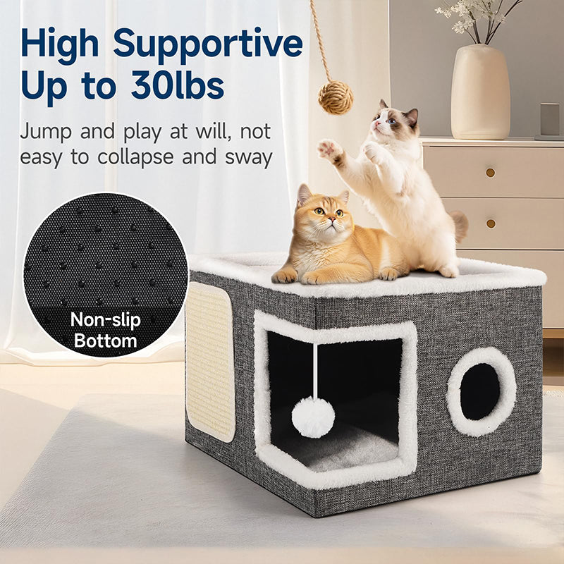 ✨50% Rabatt✨🐱 2-in-1 Faltbarer Haustierhocker mit Stauraum – Gemütliches Katzen- & Hundebett und praktischer Sitzhocker🏠