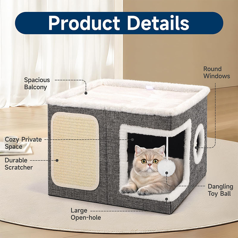 ✨50% Rabatt✨🐱 2-in-1 Faltbarer Haustierhocker mit Stauraum – Gemütliches Katzen- & Hundebett und praktischer Sitzhocker🏠