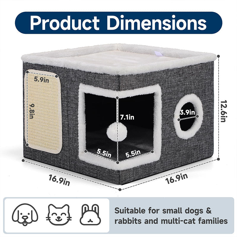 ✨50% Rabatt✨🐱 2-in-1 Faltbarer Haustierhocker mit Stauraum – Gemütliches Katzen- & Hundebett und praktischer Sitzhocker🏠