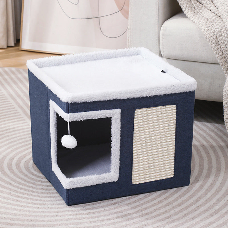 ✨50% Rabatt✨🐱 2-in-1 Faltbarer Haustierhocker mit Stauraum – Gemütliches Katzen- & Hundebett und praktischer Sitzhocker🏠