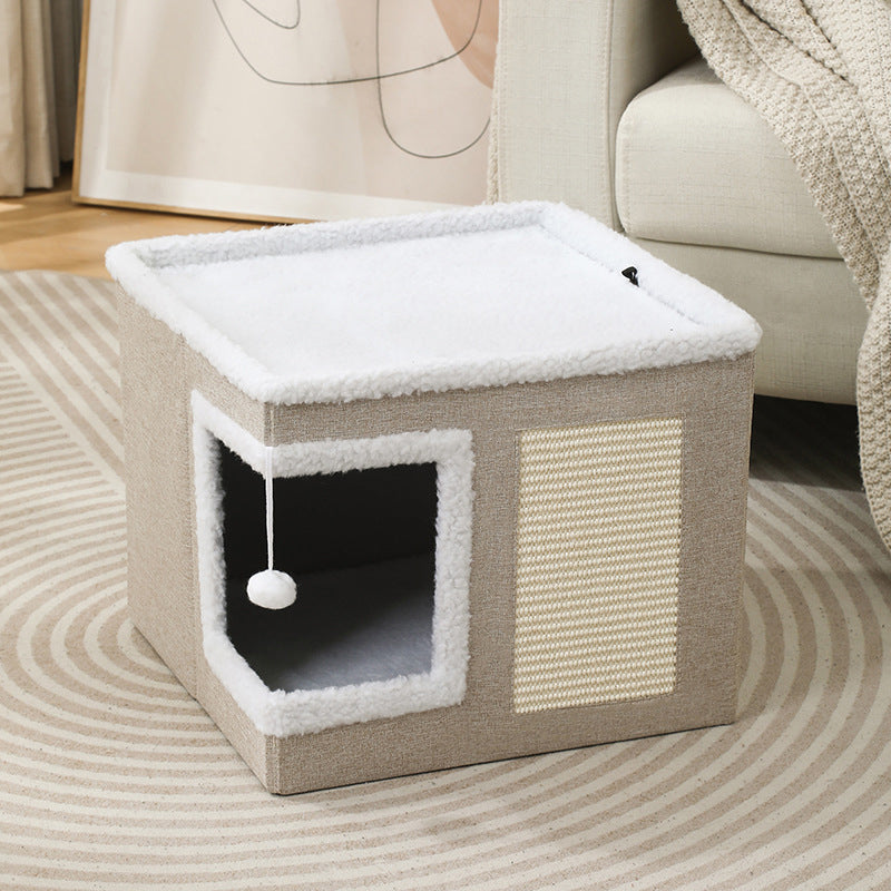 ✨50% Rabatt✨🐱 2-in-1 Faltbarer Haustierhocker mit Stauraum – Gemütliches Katzen- & Hundebett und praktischer Sitzhocker🏠