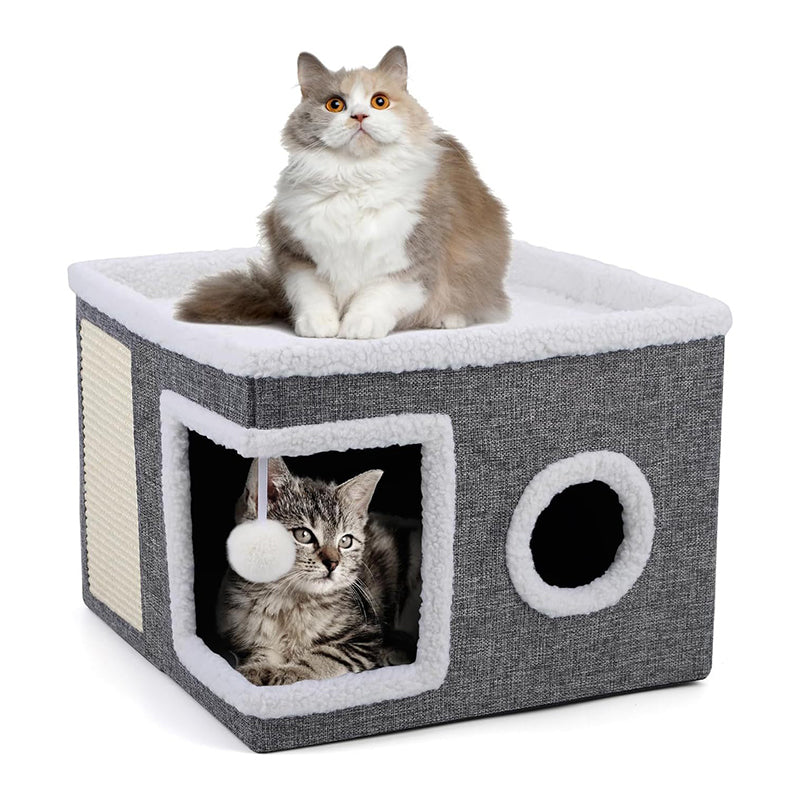 ✨50% Rabatt✨🐱 2-in-1 Faltbarer Haustierhocker mit Stauraum – Gemütliches Katzen- & Hundebett und praktischer Sitzhocker🏠