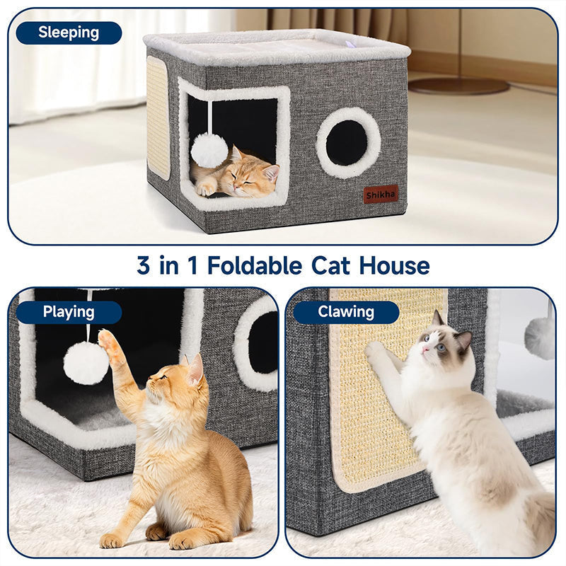 ✨50% Rabatt✨🐱 2-in-1 Faltbarer Haustierhocker mit Stauraum – Gemütliches Katzen- & Hundebett und praktischer Sitzhocker🏠