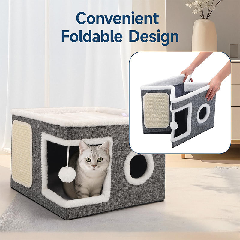 ✨50% Rabatt✨🐱 2-in-1 Faltbarer Haustierhocker mit Stauraum – Gemütliches Katzen- & Hundebett und praktischer Sitzhocker🏠