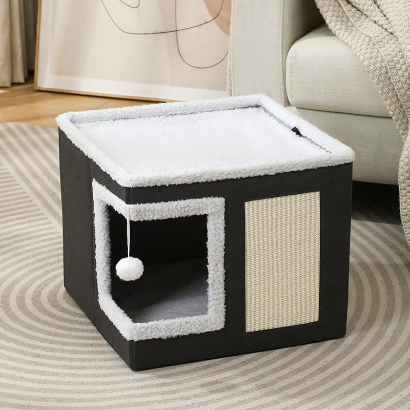 ✨50% Rabatt✨🐱 2-in-1 Faltbarer Haustierhocker mit Stauraum – Gemütliches Katzen- & Hundebett und praktischer Sitzhocker🏠