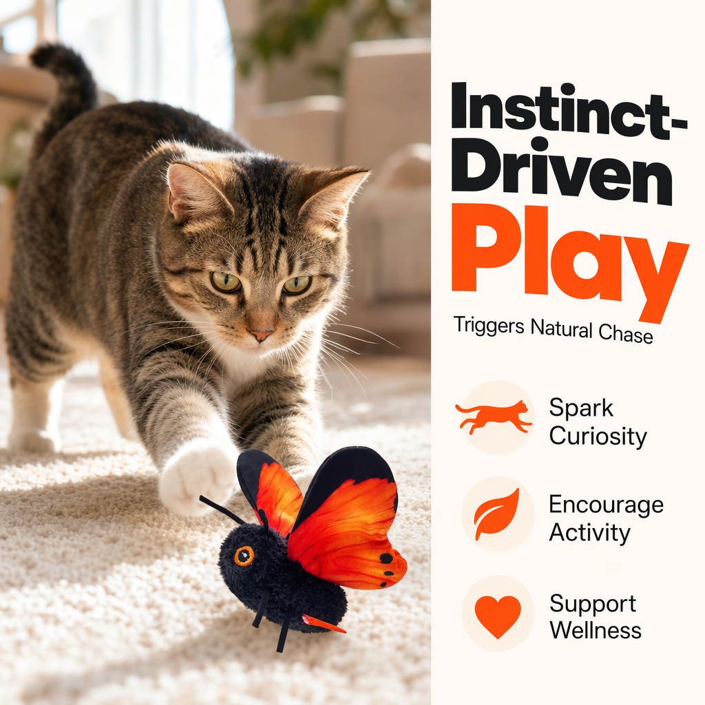 🦋🐱 Intelligentes Schmetterlingsspielzeug mit Sensor – 50 % reduziert! Bewegungsaktiviert, realistischer Flug, interaktives Spiel – unterhält Ihre Katze stundenlang. 🔥✨