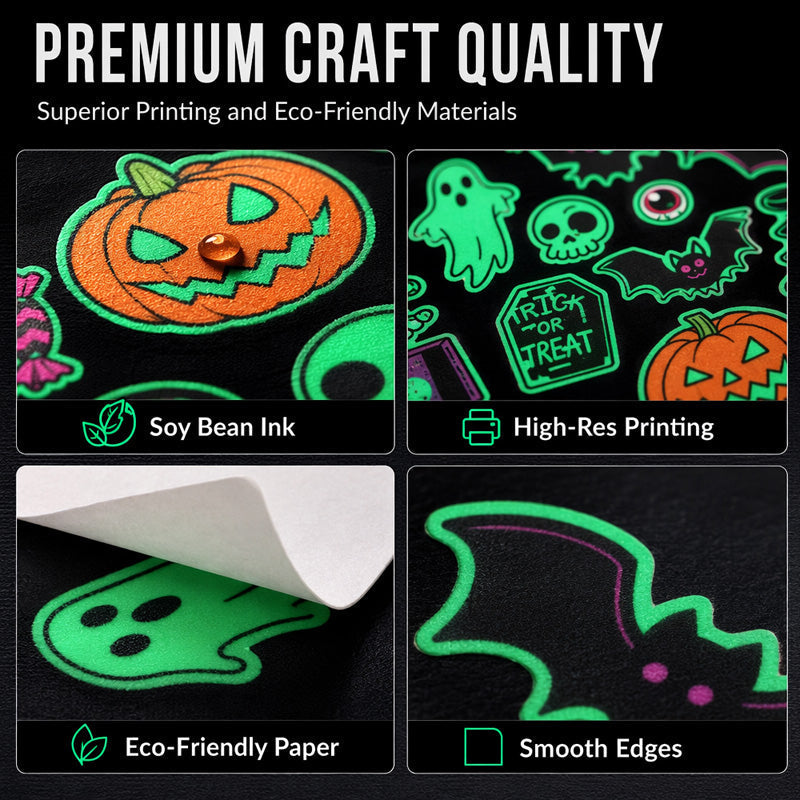 📢📢 JETZT 50 % RABATT!! ⏰Leuchtende Halloween-Tattoos für Kinder – Wasserfeste Cartoon-Glow-Sticker