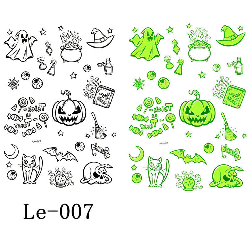 📢📢 JETZT 50 % RABATT!! ⏰Leuchtende Halloween-Tattoos für Kinder – Wasserfeste Cartoon-Glow-Sticker