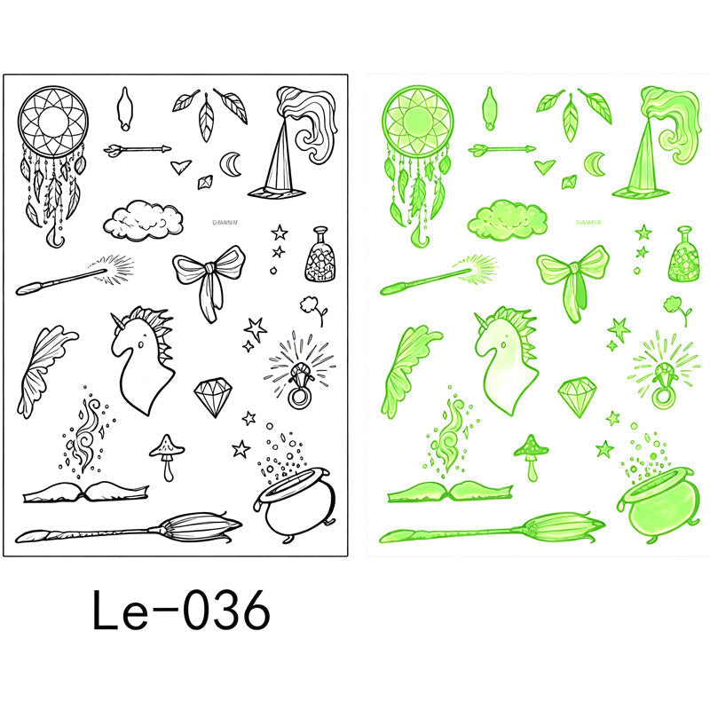 📢📢 JETZT 50 % RABATT!! ⏰Leuchtende Halloween-Tattoos für Kinder – Wasserfeste Cartoon-Glow-Sticker