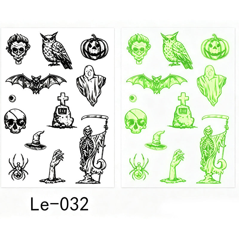 📢📢 JETZT 50 % RABATT!! ⏰Leuchtende Halloween-Tattoos für Kinder – Wasserfeste Cartoon-Glow-Sticker