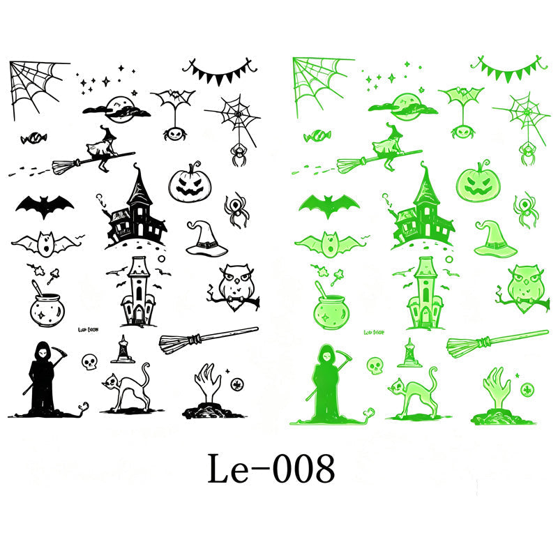 📢📢 JETZT 50 % RABATT!! ⏰Leuchtende Halloween-Tattoos für Kinder – Wasserfeste Cartoon-Glow-Sticker