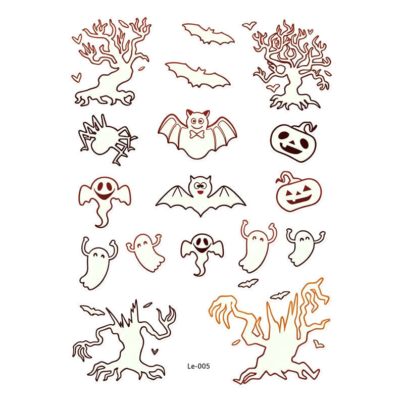 📢📢 JETZT 50 % RABATT!! ⏰Leuchtende Halloween-Tattoos für Kinder – Wasserfeste Cartoon-Glow-Sticker