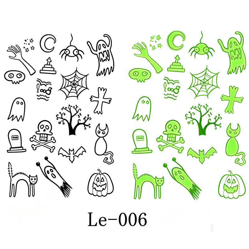 📢📢 JETZT 50 % RABATT!! ⏰Leuchtende Halloween-Tattoos für Kinder – Wasserfeste Cartoon-Glow-Sticker