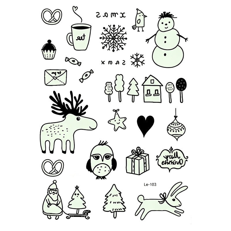 📢📢 JETZT 50 % RABATT!! ⏰Leuchtende Halloween-Tattoos für Kinder – Wasserfeste Cartoon-Glow-Sticker