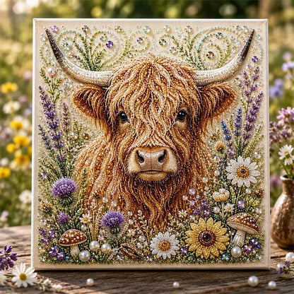 🎁💛 Highland Cow Pearl Art DIY-Set – Entspannendes Bastelprojekt zur Gestaltung atemberaubender Küstenkunstwerke (📦 2 kaufen, versandkostenfrei)