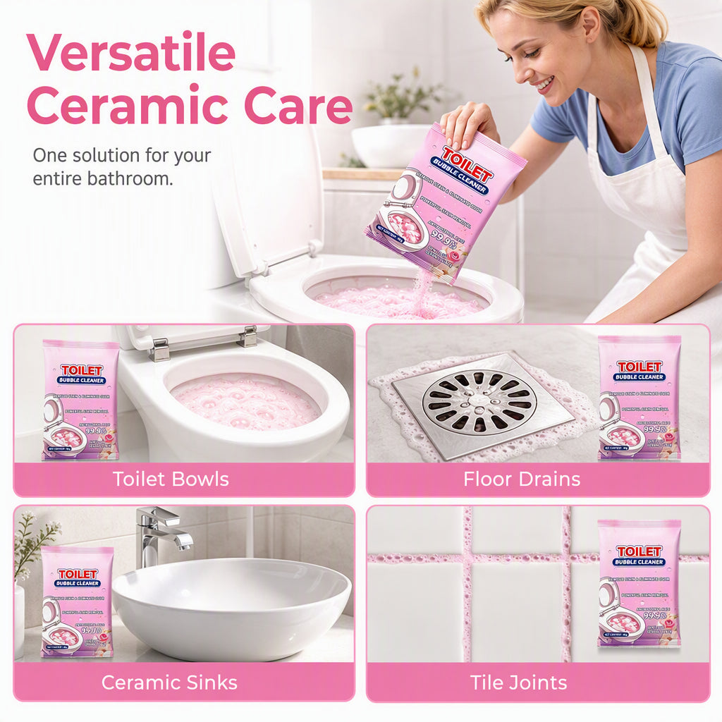 📢📢 50 % Rabatt!! 🚽✨ Duftendes schaumiges Reinigungspulver - selbstschäumend, entfernt Kalk‑ und Urinstein, langanhaltender Duft, geeignet für Toilette und Rohre
