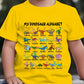 📢📢 50 % Rabatt!! 🥳🎁 Kinder-T-Shirt mit Dinosaurier-Alphabet-Grafik 🦕🔤