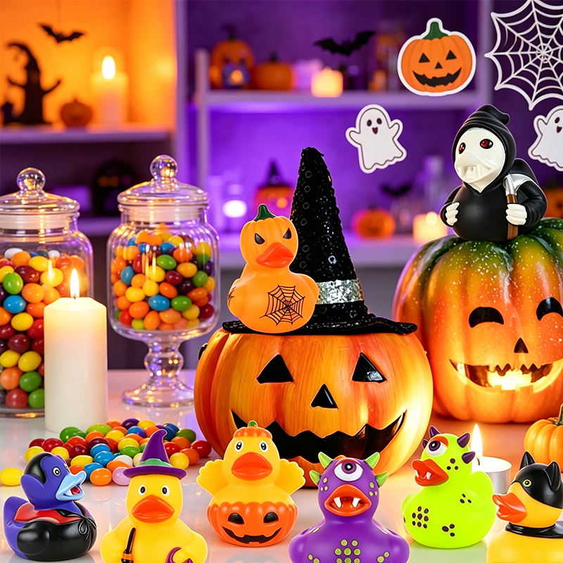 🎃 Halloween-Enten-Badespielzeug – 12er-Pack gruselige Quietscheentchen für Kinder, lustiges Badespielzeug zum Süßes-oder-Saures-Spielen, als Mitgebsel und Deko 🦇🧡