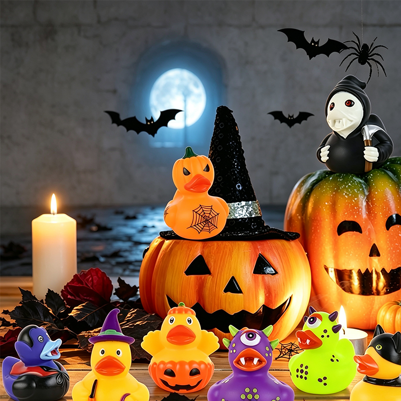 🎃 Halloween-Enten-Badespielzeug – 12er-Pack gruselige Quietscheentchen für Kinder, lustiges Badespielzeug zum Süßes-oder-Saures-Spielen, als Mitgebsel und Deko 🦇🧡