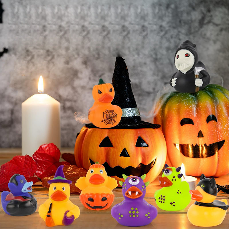 🎃 Halloween-Enten-Badespielzeug – 12er-Pack gruselige Quietscheentchen für Kinder, lustiges Badespielzeug zum Süßes-oder-Saures-Spielen, als Mitgebsel und Deko 🦇🧡
