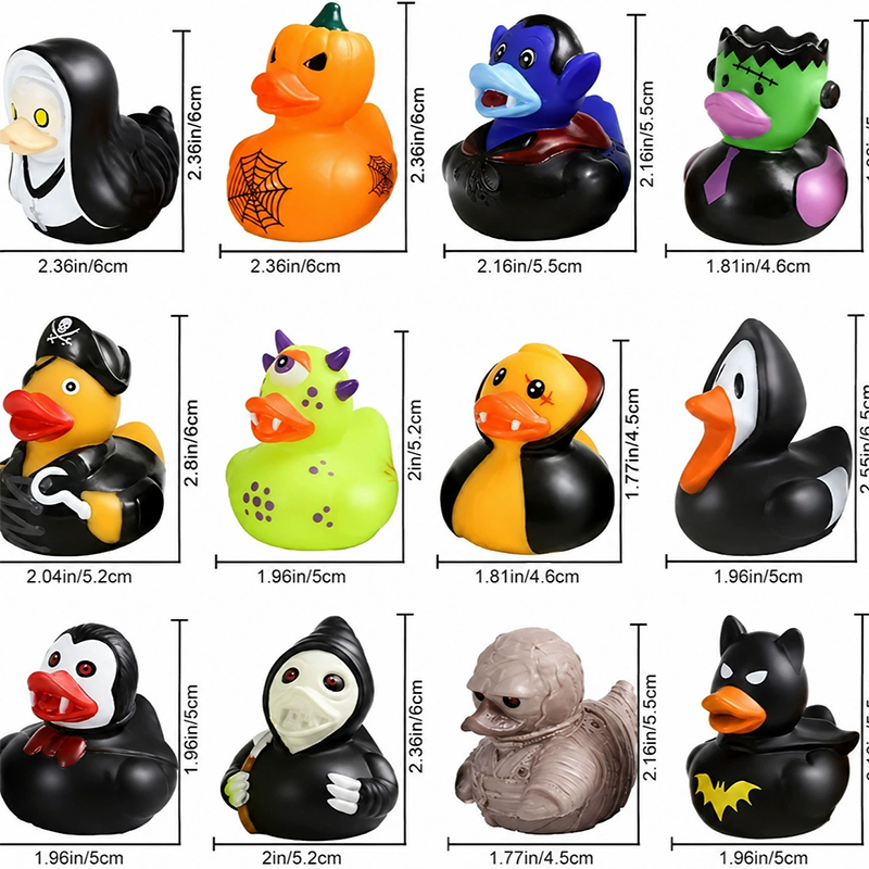 🎃 Halloween-Enten-Badespielzeug – 12er-Pack gruselige Quietscheentchen für Kinder, lustiges Badespielzeug zum Süßes-oder-Saures-Spielen, als Mitgebsel und Deko 🦇🧡