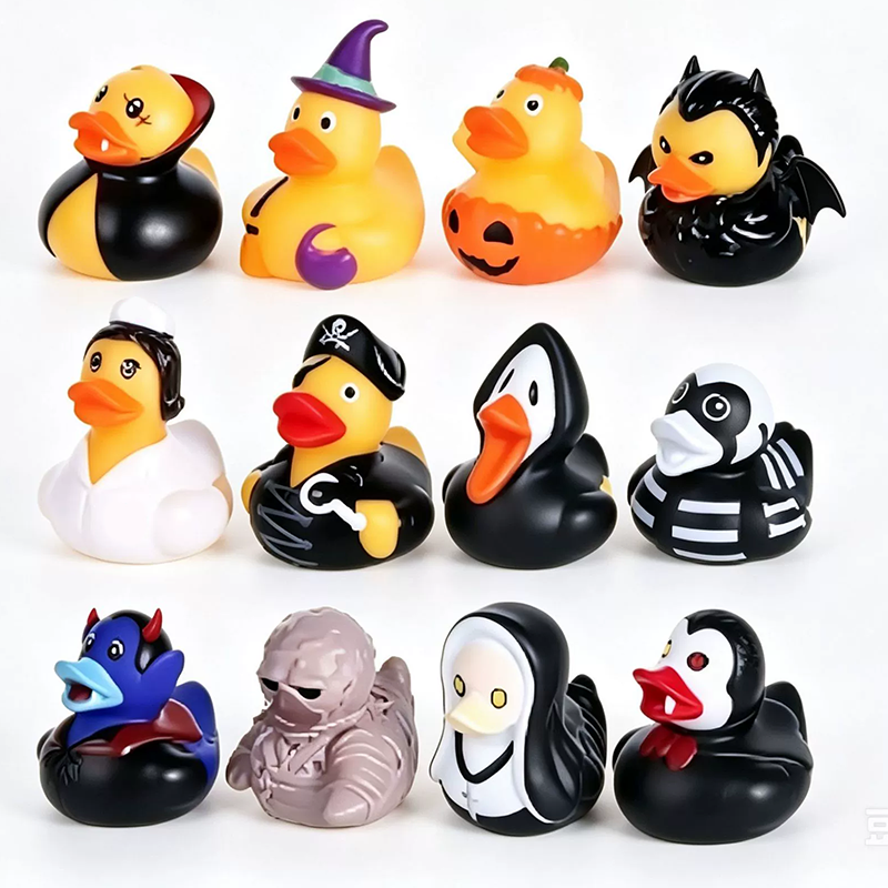 🎃 Halloween-Enten-Badespielzeug – 12er-Pack gruselige Quietscheentchen für Kinder, lustiges Badespielzeug zum Süßes-oder-Saures-Spielen, als Mitgebsel und Deko 🦇🧡