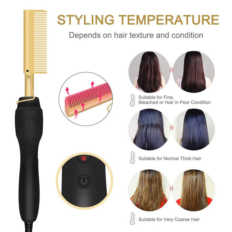 📢📢 50 % Rabatt!! 🥳 Tragbarer elektrischer Haarglätter- und Lockenkamm 💇‍♀️✨