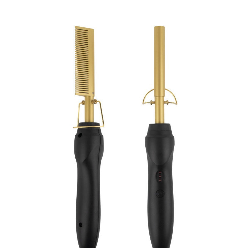 📢📢 50 % Rabatt!! 🥳 Tragbarer elektrischer Haarglätter- und Lockenkamm 💇‍♀️✨