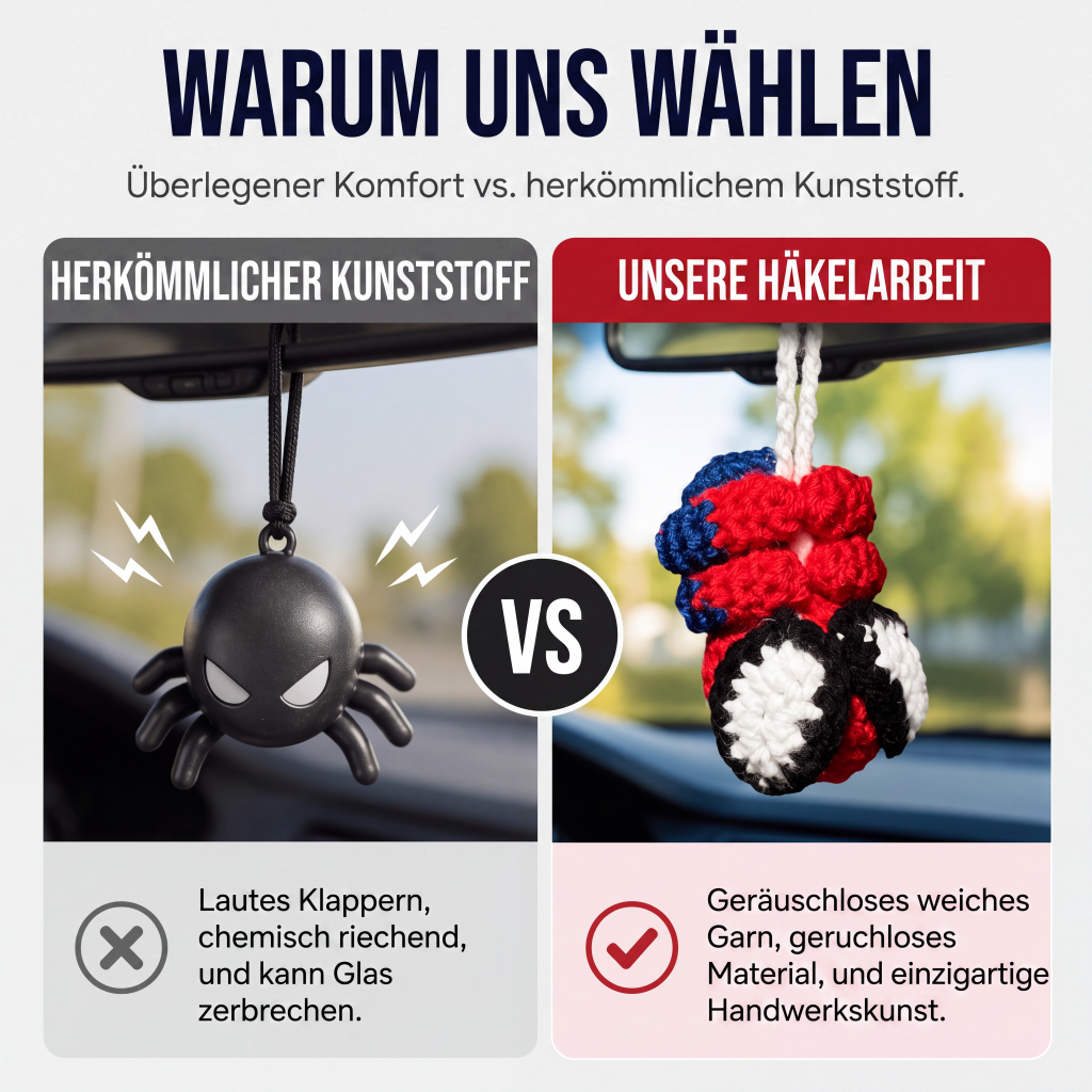 🕷️2026 Rabattaktion🔥50K+ VERKAUFT! 🕸️ Gehäkelter Spinnen-Autoanhänger