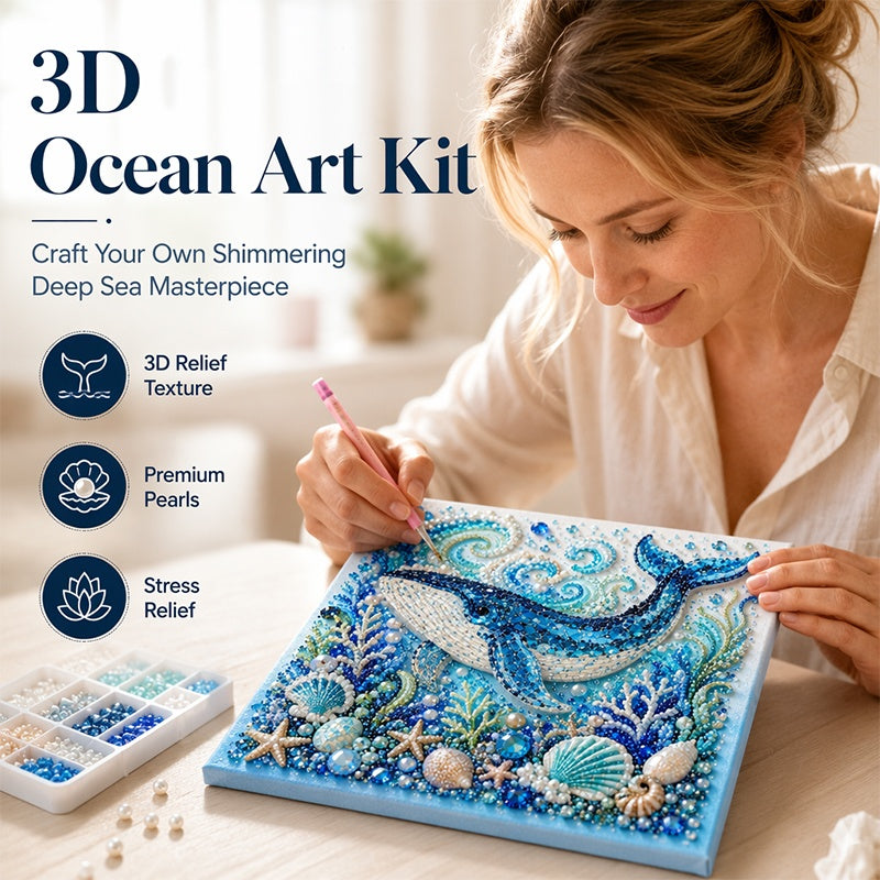 🎁🐳 Kreatives DIY-Malset “Meeresleben mit künstlichen Perlen“