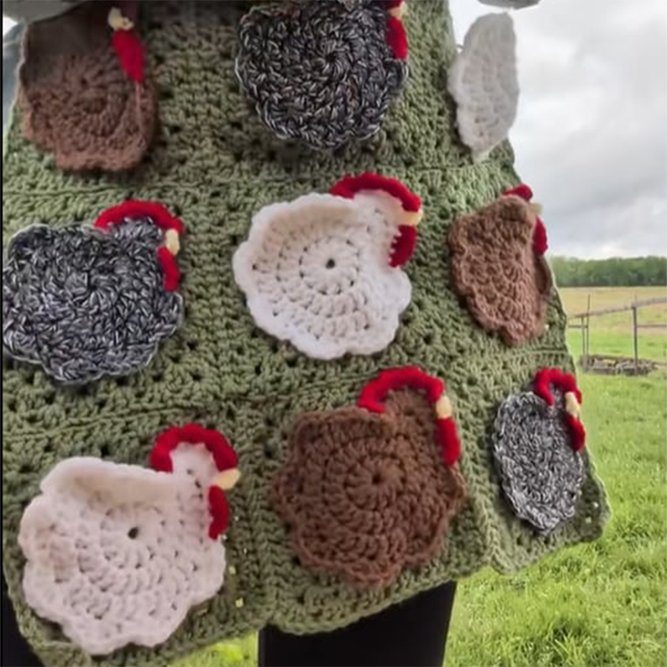 🔥 Alle 50% Rabatt + versandfrei 🐥🥚Gehäkelte Schürze zum Eiersammeln für Bauernhof & Haushalt✨