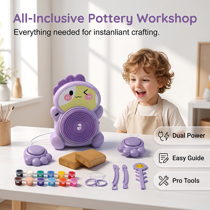 🎨 50% RABATT! 🏺✨Elektrisches Töpferscheiben-Bastelset für Kinder – Kreatives Bastelvergnügen zu Hause
