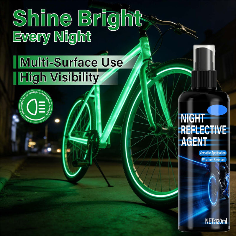 📢📢50 % Rabatt!! ✨🌙 Vielseitiges reflektierendes Nachtspray, hochwirksame Reflexbeschichtung für Kleidung, Fahrräder, Schuhe & Outdoor-Ausrüstung🚴