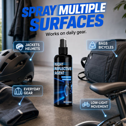 📢📢50 % Rabatt!! ✨🌙 Vielseitiges reflektierendes Nachtspray, hochwirksame Reflexbeschichtung für Kleidung, Fahrräder, Schuhe & Outdoor-Ausrüstung🚴