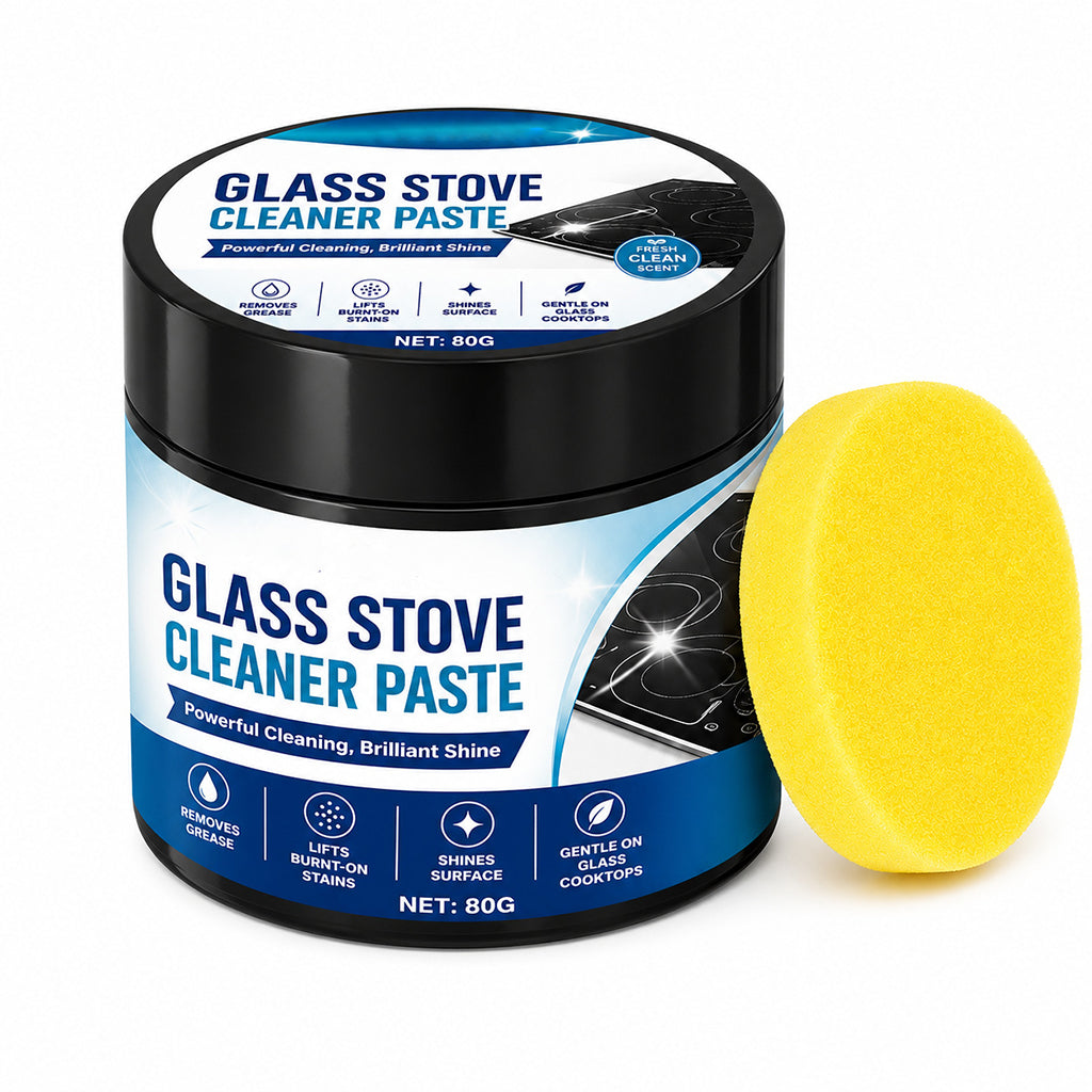 🔥🎁 2+1 GRATIS!!🥳💞 50K+ VERKAUFT! ⚡✨80g Glasherdreinigerpaste mit Schwamm | Kraftvoll gegen eingebrannte Küchenflecken auf Glaskochfeldern