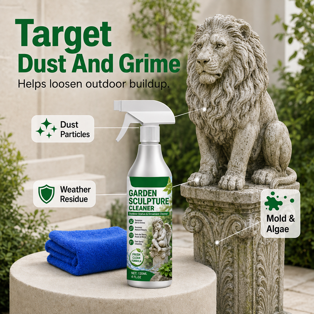 📢📢50 % Rabatt!!🥳💞 50K+ VERKAUFT! ⚡✨Kraftvolles Reinigungsspray für Gartenskulpturen – entfernt Schmutz & lässt die Oberfläche wieder frisch strahlen 🗿