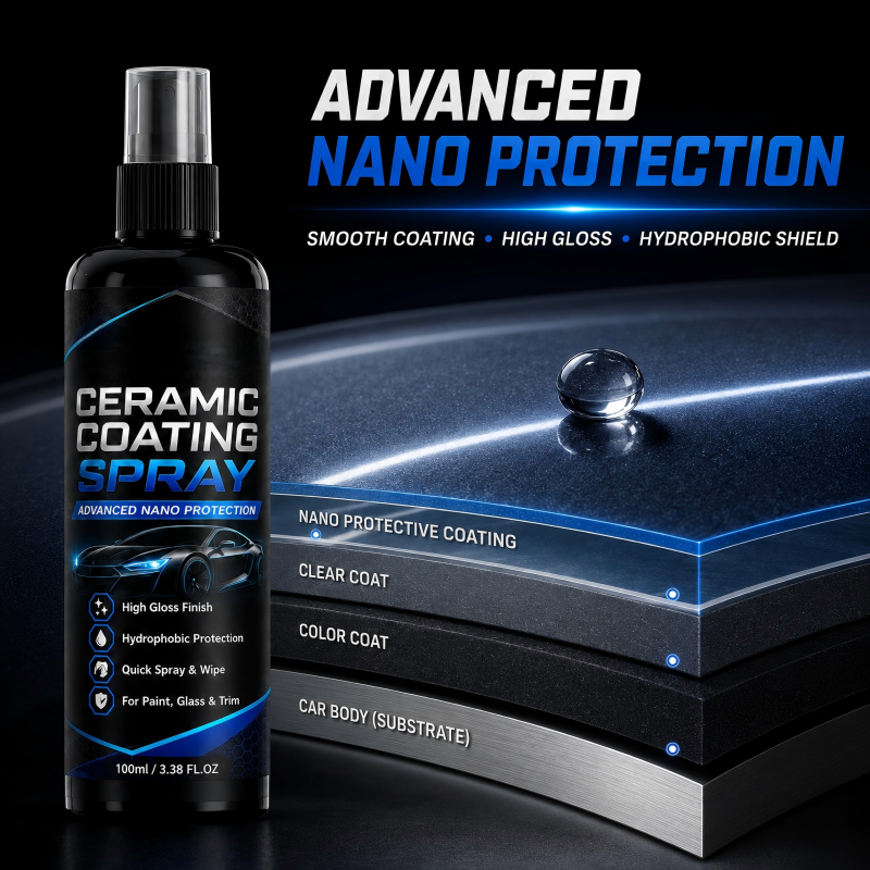 🥳2026 HEISSER VERKAUF🥳💞ÜBER 50.000 VERKAUFT! 🚗✨ 50 % RABATT! Nano-Keramik-Versiegelungsspray – Hydrophobe Barriere weist Regen und Schlamm ab und verleiht tiefen, spiegelähnlichen Glanz. Lack, Glas und Felgen – nur ein Sprühstoß, Showroom-Glanz! 🛡️💎