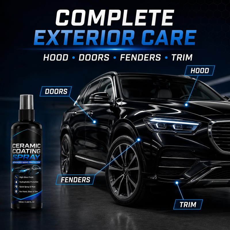 🥳2026 HEISSER VERKAUF🥳💞ÜBER 50.000 VERKAUFT! 🚗✨ 50 % RABATT! Nano-Keramik-Versiegelungsspray – Hydrophobe Barriere weist Regen und Schlamm ab und verleiht tiefen, spiegelähnlichen Glanz. Lack, Glas und Felgen – nur ein Sprühstoß, Showroom-Glanz! 🛡️💎