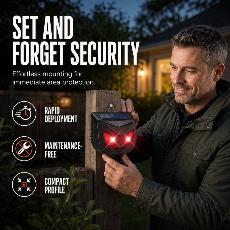 🔥 HEISSER SALE – 50 % RABATT 🔥 Solarbetriebenes Tiervertreibungsgerät mit blinkenden LED-Leuchten
