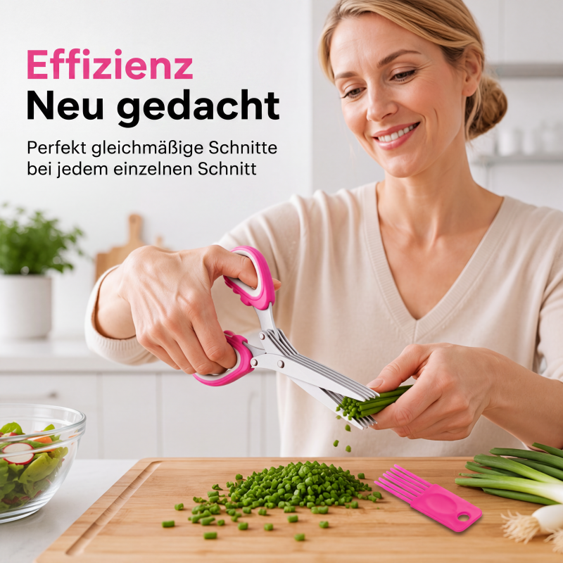 ⏳ 50% RABATT! ✂️ 5-Klingen-Kräuterschere – Mehrlagiger Küchen-Kräuterschneider | Schnell Schnittlauch, Petersilie, Frühlingszwiebeln & frische Kräuter hacken | Schnell, einfach & ohne Chaos
