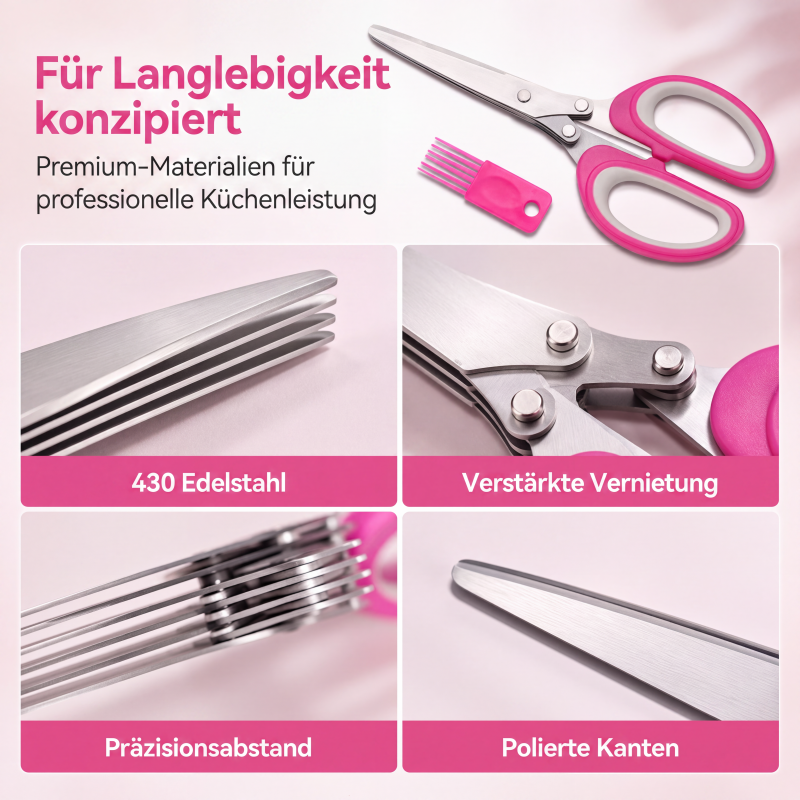 ⏳ 50% RABATT! ✂️ 5-Klingen-Kräuterschere – Mehrlagiger Küchen-Kräuterschneider | Schnell Schnittlauch, Petersilie, Frühlingszwiebeln & frische Kräuter hacken | Schnell, einfach & ohne Chaos