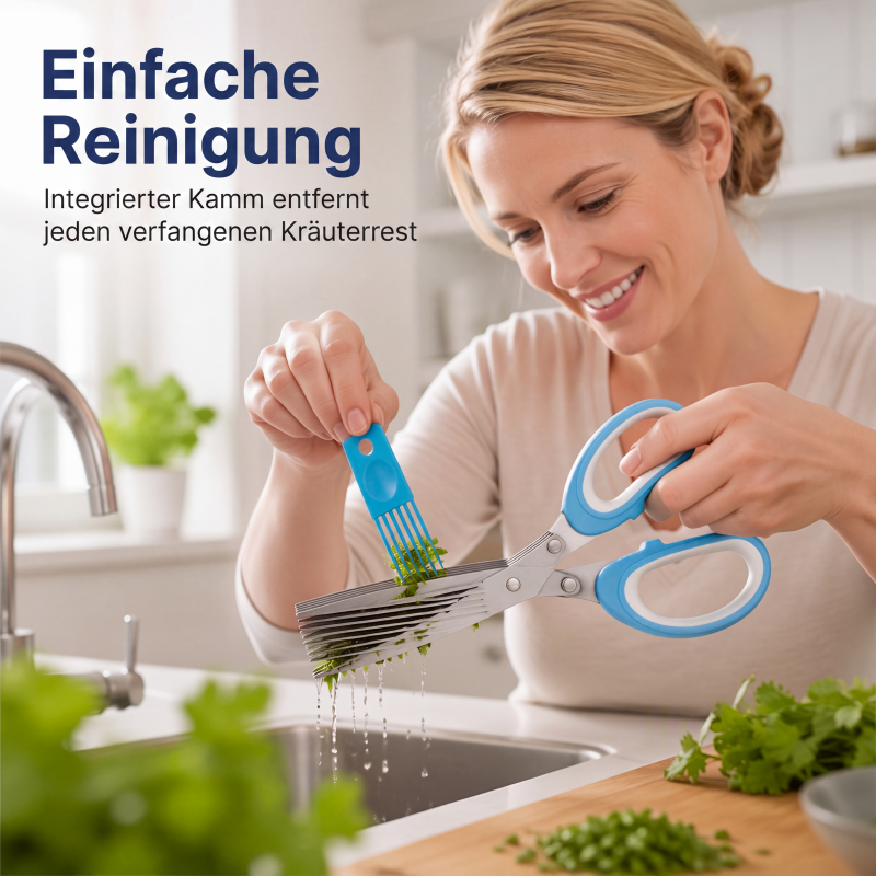 ⏳ 50% RABATT! ✂️ 5-Klingen-Kräuterschere – Mehrlagiger Küchen-Kräuterschneider | Schnell Schnittlauch, Petersilie, Frühlingszwiebeln & frische Kräuter hacken | Schnell, einfach & ohne Chaos