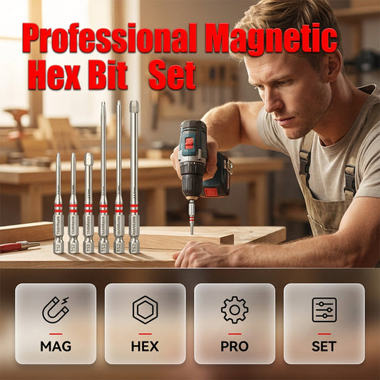 🔩 Magnetisches Sechskant-Bit-Set aus S2-Stahl | Für Bohrmaschine & Heimwerker DIY