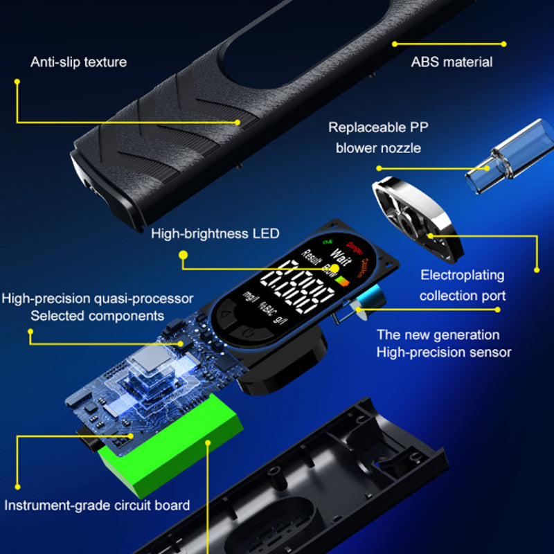 📢📢 50 % RABATT!! 🚔✨ Tragbares wiederaufladbares Atemalkoholmessgerät – schneller Alkoholtester für Zuhause & Unterwegs | ｜LCD-Display + Sprachansage