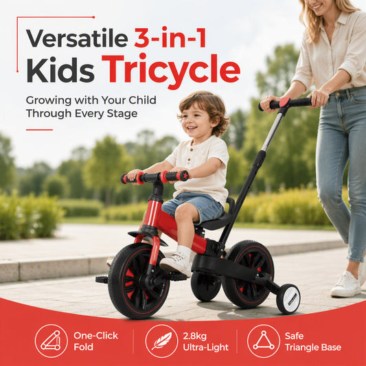 🚲 3-in-1 Kinder-Dreirad-Laufrad